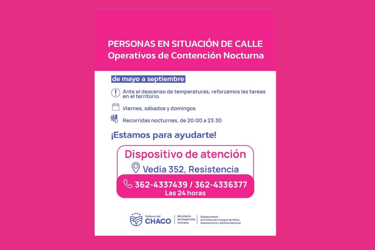 DESARROLLO HUMANO REFUERZA LOS OPERATIVOS NOCTURNOS DE CONTENCIÓN PARA PERSONAS EN SITUACIÓN DE CALLE