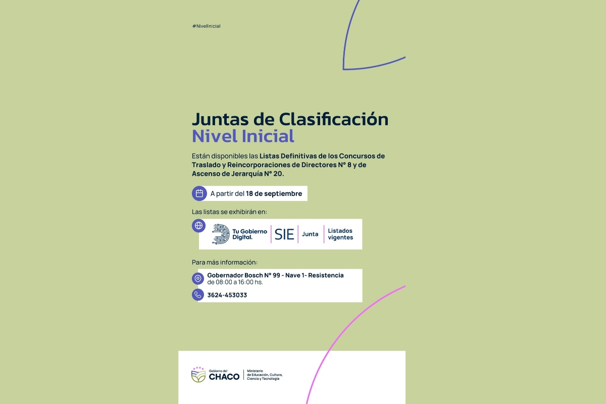 NIVEL INICIAL: YA ESTÁN PUBLICADAS LAS LISTAS DEFINITIVAS DE LOS CONCURSOS DOCENTES